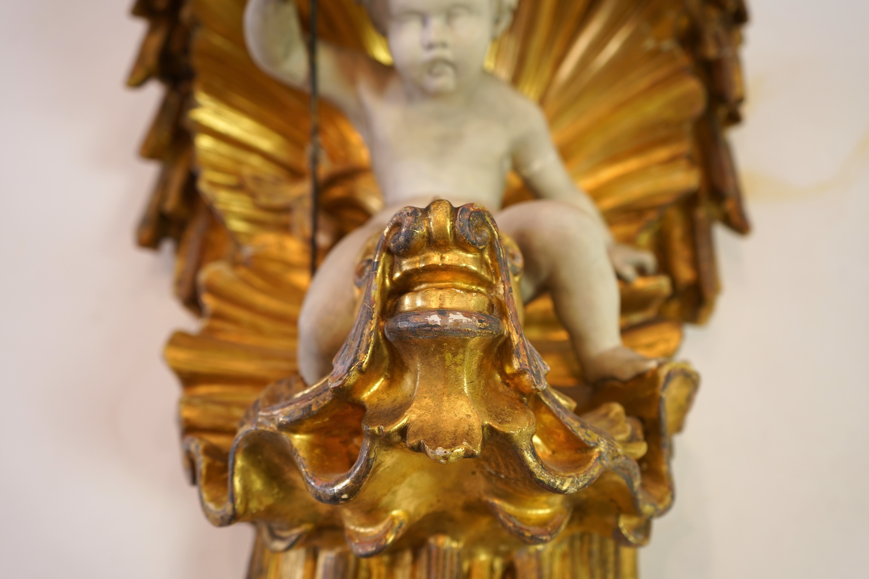 A late 18th / early 19th century carved and gilded wall bracket